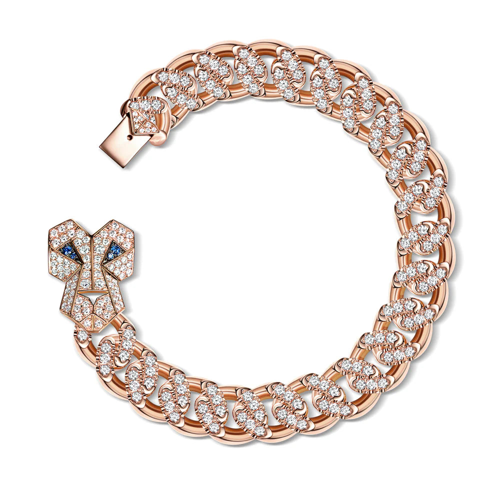 Rose Gold Plated Chain Bracelet with Heart Charm