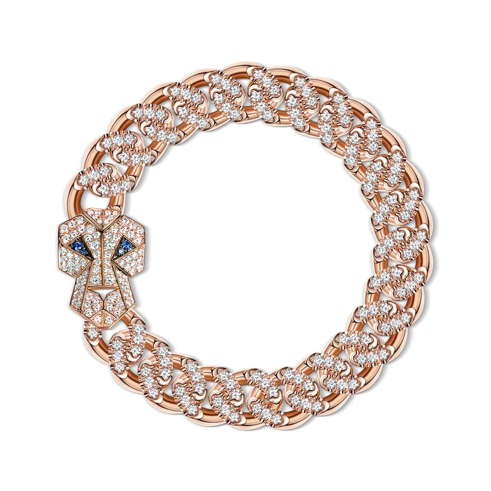 Rose Gold Plated Chain Bracelet with Heart Charm